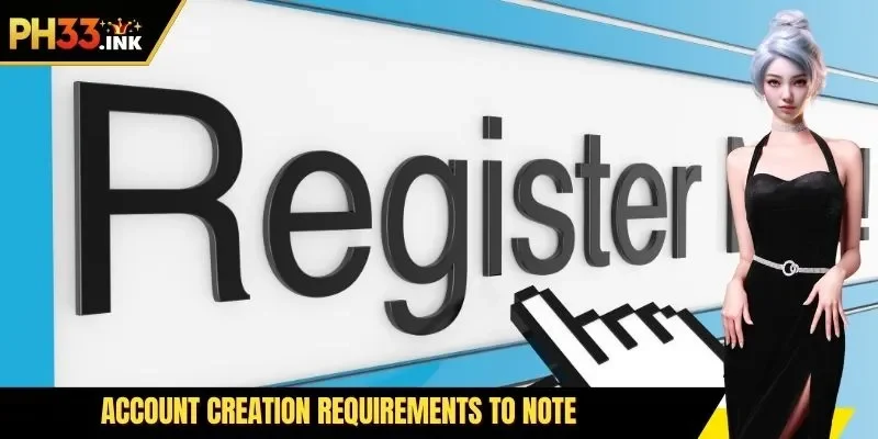 Account creation requirements to note